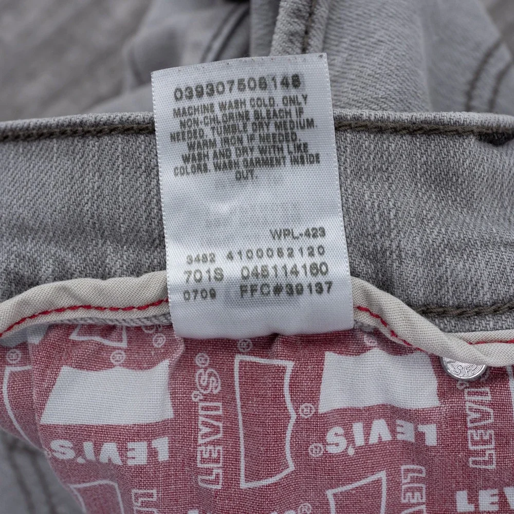 Levis 511 Skinny Jeans Mens Gray Denim Pants 36x30 Fit 31 Light Wash Casual